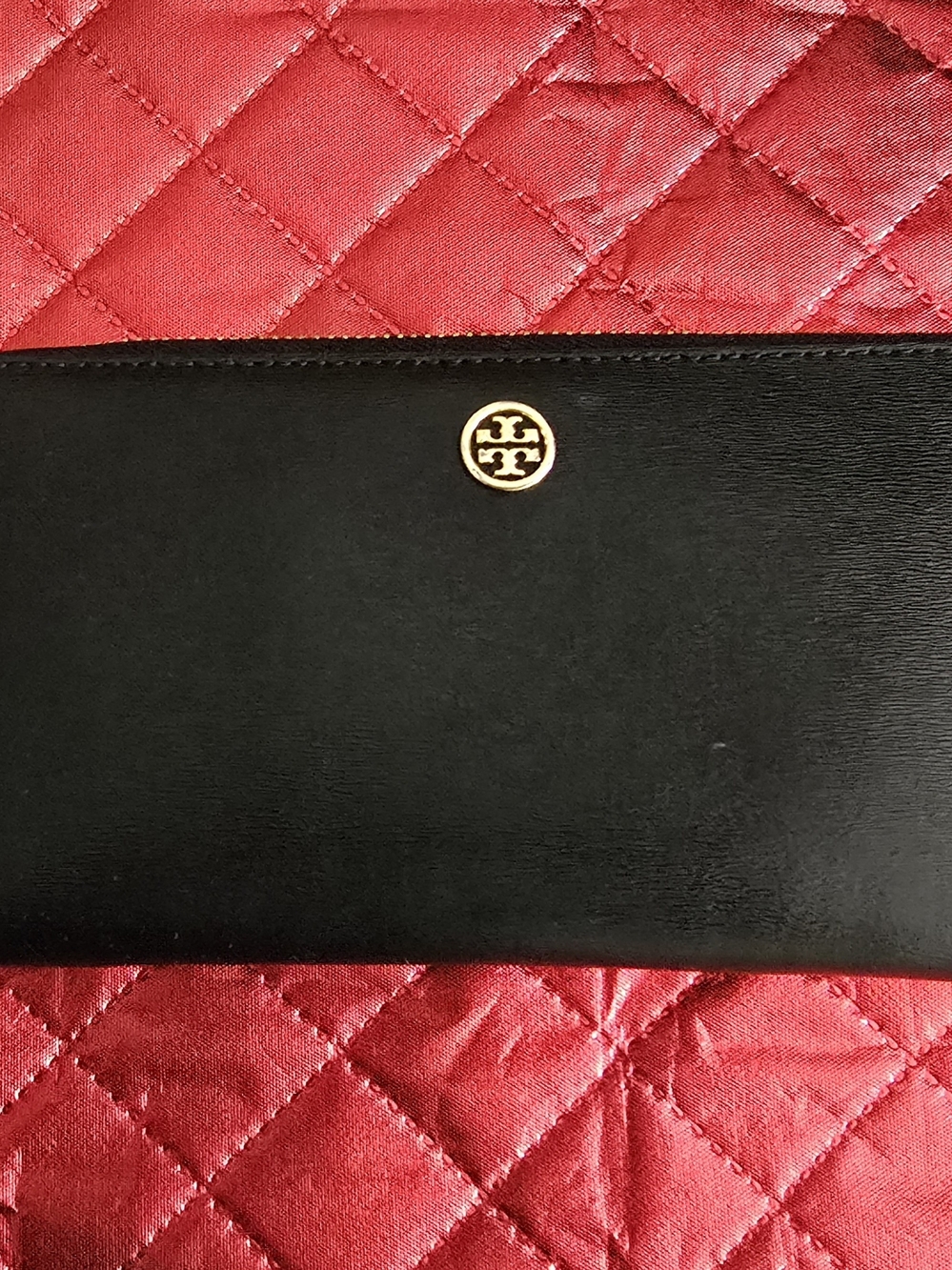 Tory Burch Leather Continental Wallet with Golden Hardware